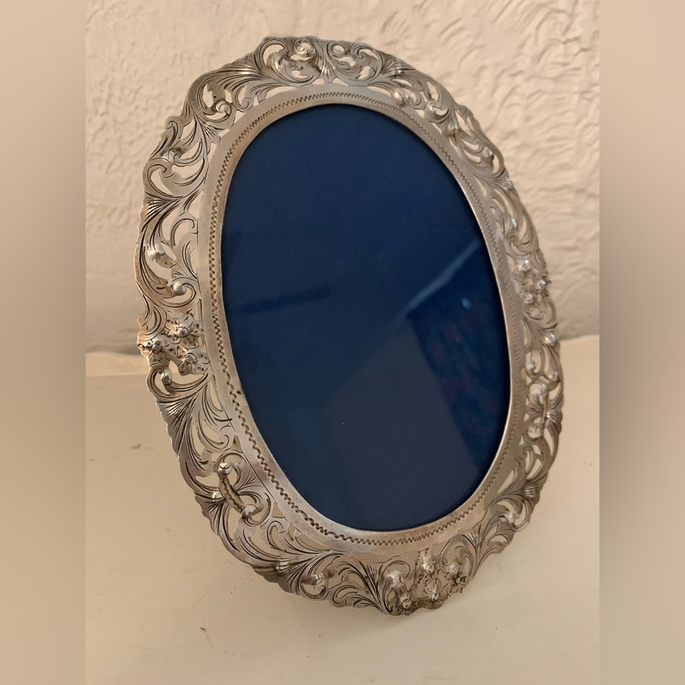 Antique Victorian oval silver picture frame - Picture 6 of 6